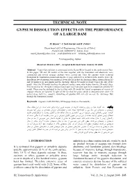 Technical Note Gypsum Dissolution Effects on The
