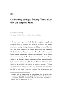 Confronting Sa-I-Gu: Twenty Years After the Los Angeles Riots