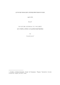 Gunnar Myrdal's Theory of Cumulative Causation