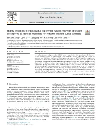 Highly Crosslinked Organosulfur Copolymer Nanosheets with Abundant Mesopores As Cathode Materials for Efficient Lithium-Sulfur B