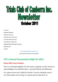 TCC's Annual Presentation Night for 2011