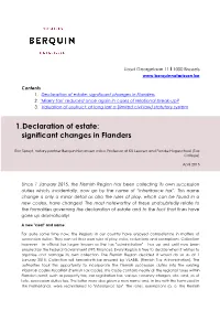 1.Declaration of Estate: Significant Changes in Flanders