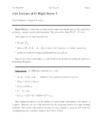 5.61 F17 Lecture 17: Rigid Rotor I