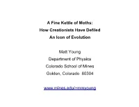A Fine Kettle of Moths: How Creationists Have Defiled an Icon of Evolution