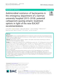 Antimicrobial Resistance of Bacteraemia in the Emergency