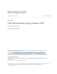 Clark Memorandum: Spring/Summer 1998 J