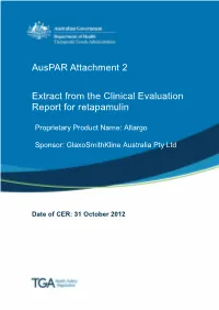 Extract from the Clinical Evaluation Report for Retapamulin