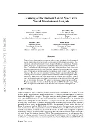 Learning a Discriminant Latent Space with Neural Discriminant Analysis