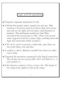 Logic and Bit Operations
