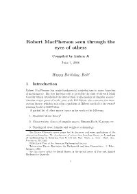 Robert Macpherson Seen Through the Eyes of Others