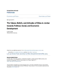 The Values, Beliefs, and Attitudes of Elites in Jordan Towards Political, Social, and Economic Development