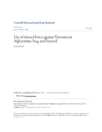 Use of Armed Force Against Terrorists in Afghanistan, Iraq, and Beyond Jordan J