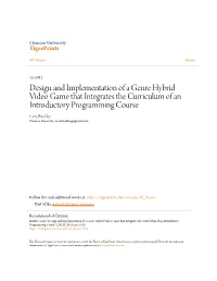 Design and Implementation of a Genre Hybrid Video Game That