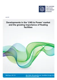 Developments in the 'LNG to Power' Market and the Growing Importance of Floating Facilities