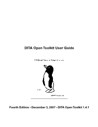 DITA Open Toolkit User Guide