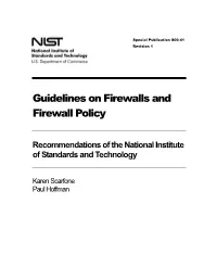 Guidelines on Firewalls and Firewall Policy