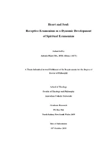 Heart and Soul: Receptive Ecumenism As a Dynamic Development Of