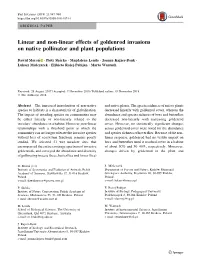 Linear and Non-Linear Effects of Goldenrod Invasions on Native Pollinator and Plant Populations