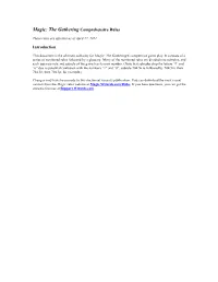 Magic: the Gathering Comprehensive Rules