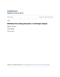 Membrane Flow During Pinocytosis: a Stereologic Analysis