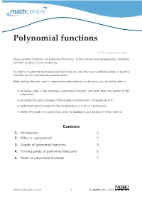 Polynomial Functions