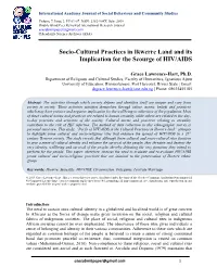 Socio-Cultural Practices in Ikwerre Land and Its Implication for the Scourge of HIV/AIDS