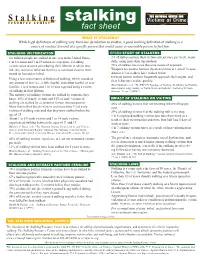 Stalking Fact Sheet