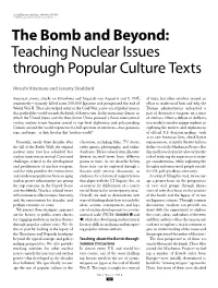 Teaching Nuclear Issues Through Popular Culture Texts