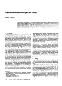 Alignment of Resonant Optical Cavities
