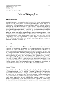 Editors' Biographies
