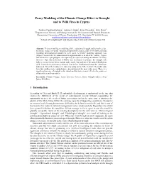 Fuzzy Modeling of the Climate Change Effect to Drought and to Wild Fires in Cyprus