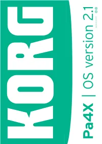 KORG Pa4x Upgrade Manual