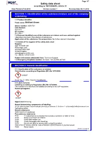 Safety Data Sheet According to 1907/2006/EC, Article 31 Date Printed 27.02.2019 Version Number 1 Revision Date 08.11.2018