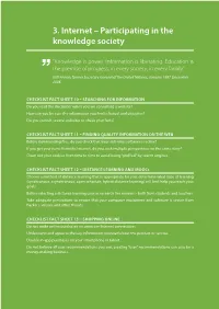 3. Internet – Participating in the Knowledge Society
