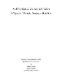 An Investigation Into the Cost Factors of Special Effects in Computer Graphics