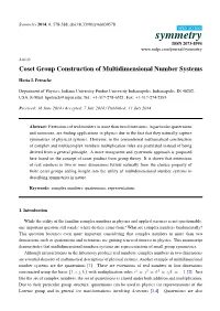 Coset Group Construction of Multidimensional Number Systems