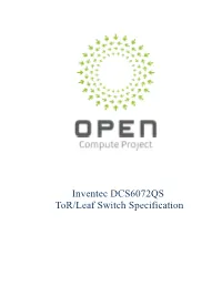 Inventec DCS6072QS OCP Hardware Specification