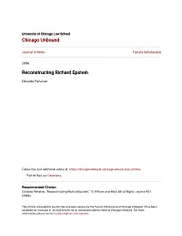 Reconstructing Richard Epstein