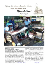 Running Day Reports Volume 36. No. 1. February 2008