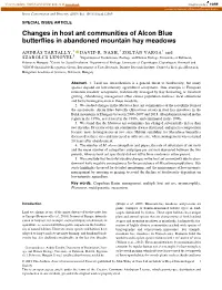 Changes in Host Ant Communities of Alcon Blue Butterflies in Abandoned