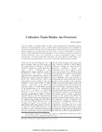 Collective Trade Marks: an Overview