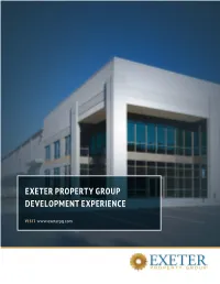 Exeter Property Group Development Experience