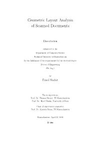 Geometric Layout Analysis of Scanned Documents