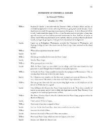 INTERVIEW of STEPHEN D. SANDER by Howard P. Willens October 23, 1996