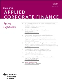 Journal of APPLIED CORPORATE FINANCE in THIS ISSUE