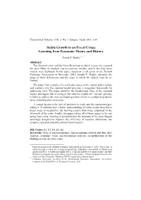 Stable Growth in an Era of Crises: Learning from Economic Theory and History