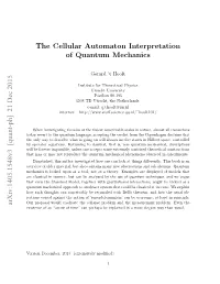 The Cellular Automaton Interpretation of Quantum Mechanics Arxiv:1405.1548V3 [Quant-Ph] 21 Dec 2015