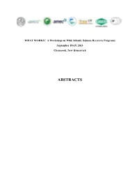 ABSTRACTS the Ecology and Genetics of Salmon Recovery: What Is Success? Ian A
