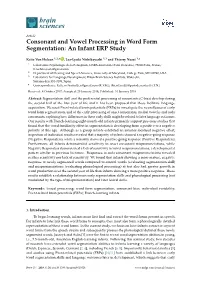Consonant and Vowel Processing in Word Form Segmentation: an Infant ERP Study