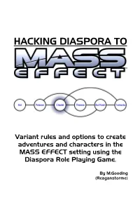 Hacking Diaspora: Mass Effect